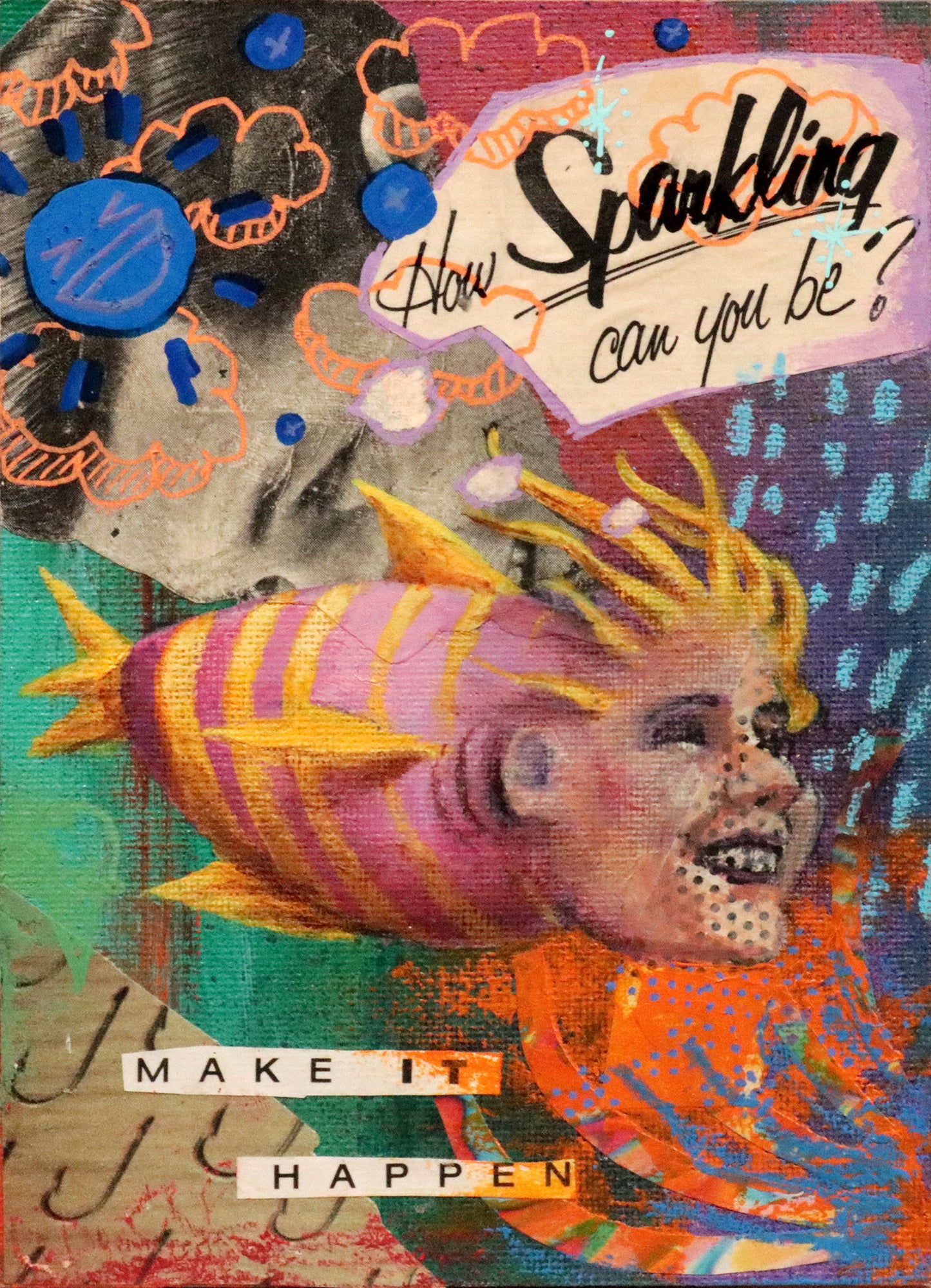Can You Tho? - 5x7" Original Mixed Media Mini Painting