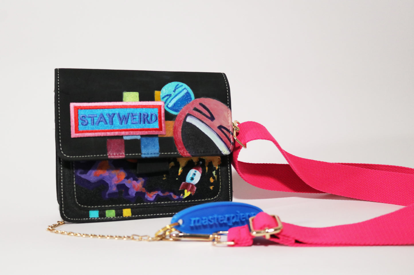 Stay Weird - Hand Painted Up-cycled Purse - One of a Kind