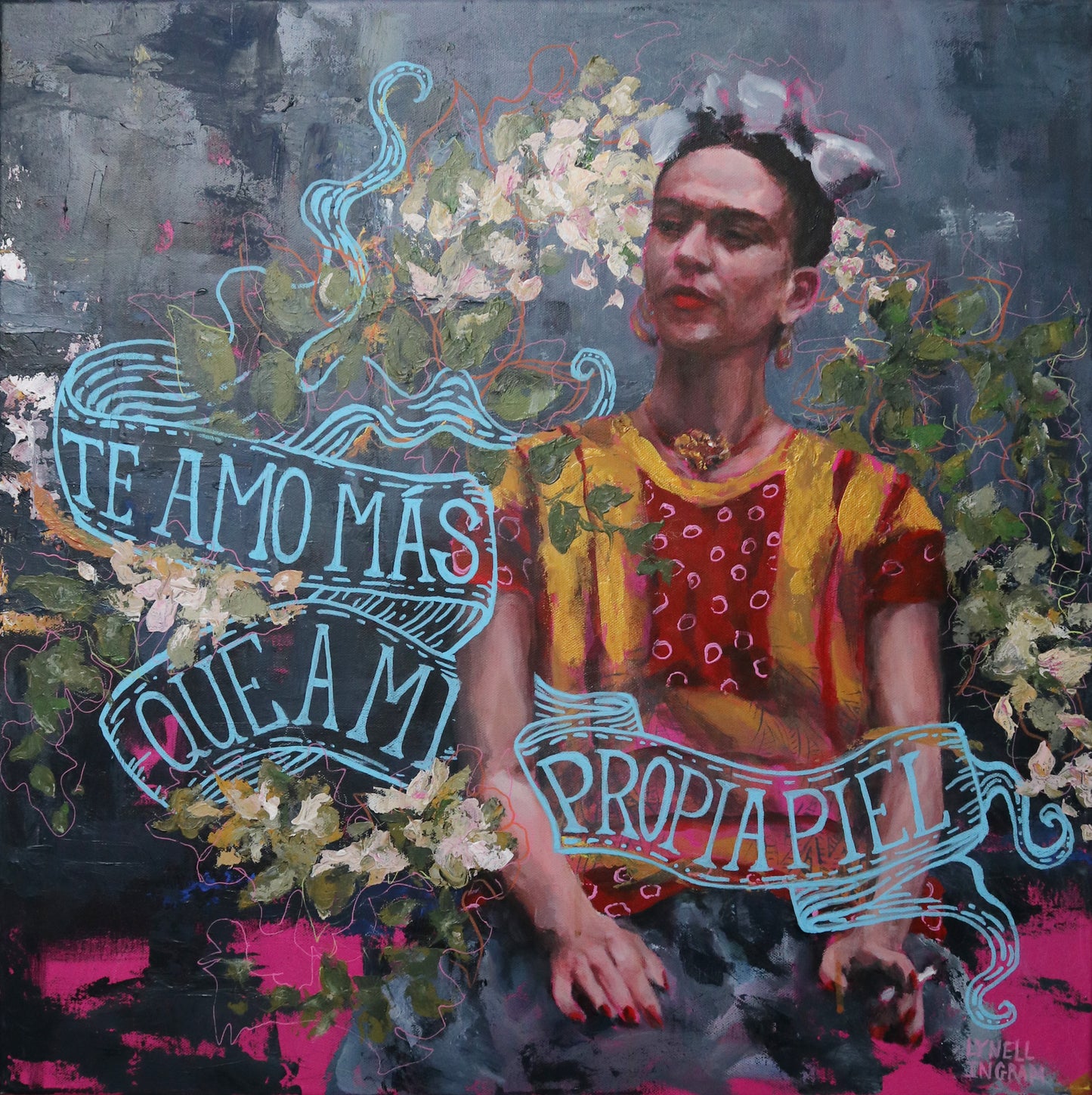 Frida Kahlo Portrait - Mixed Media Painting on Canvas - Unframed