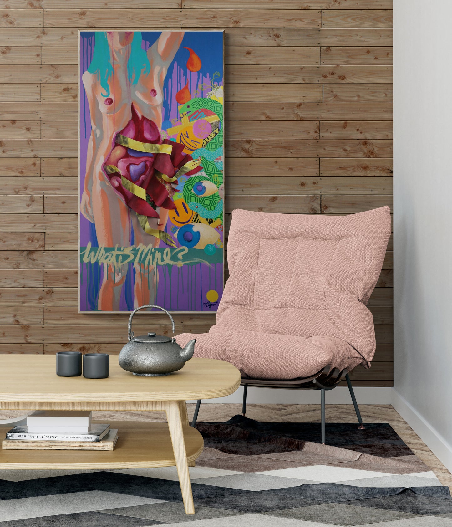‘What is Mine' 24x48" Original Mixed Media Painting - Unframed