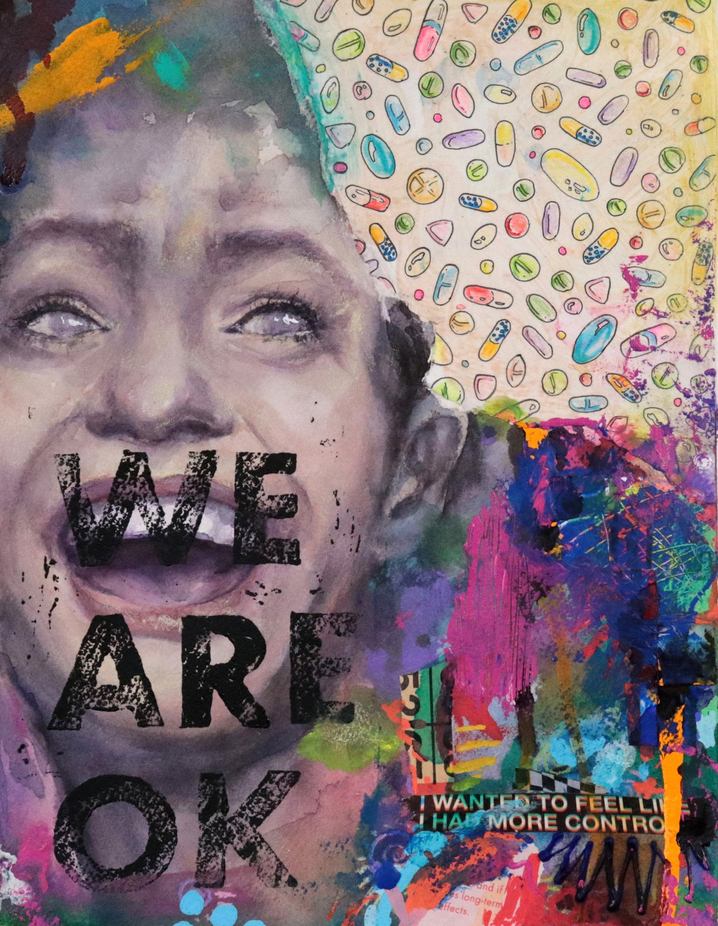 ‘We Are OK' 9x12" Original Mixed Media Artwork - Unframed