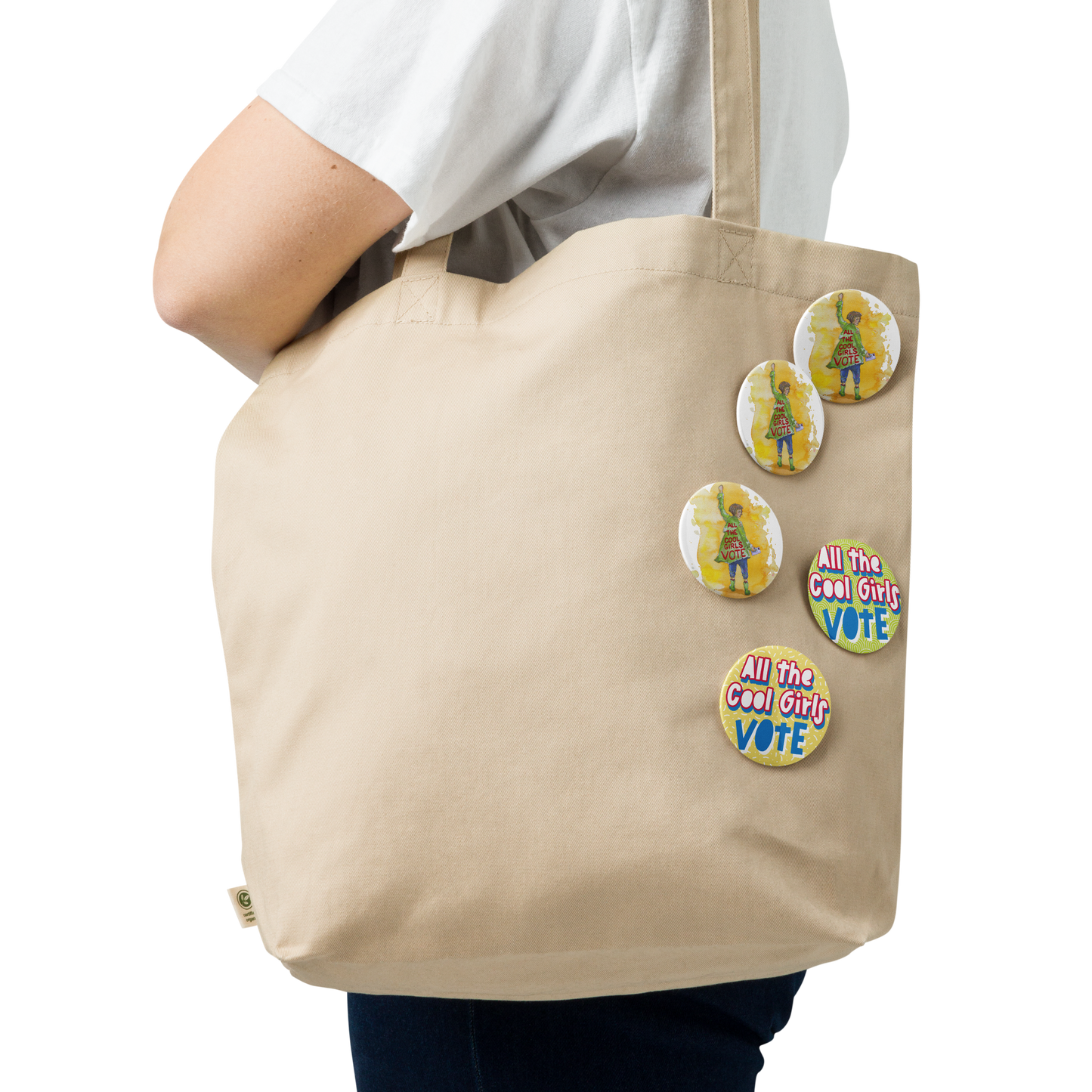 All the Cool Girls Vote Buttons - Set of 5 - 2.25 inch round Pins