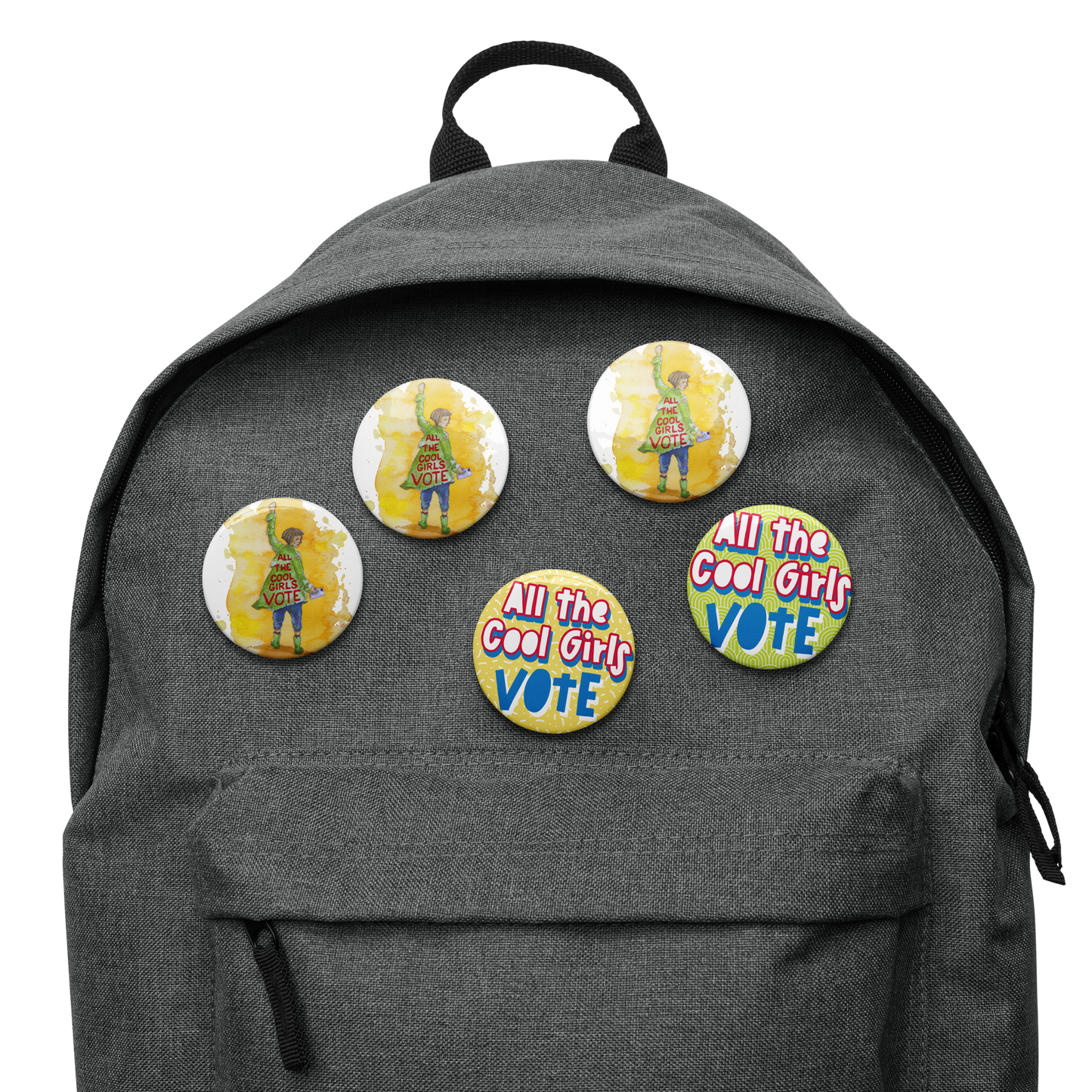 All the Cool Girls Vote Buttons - Set of 5 - 2.25 inch round Pins