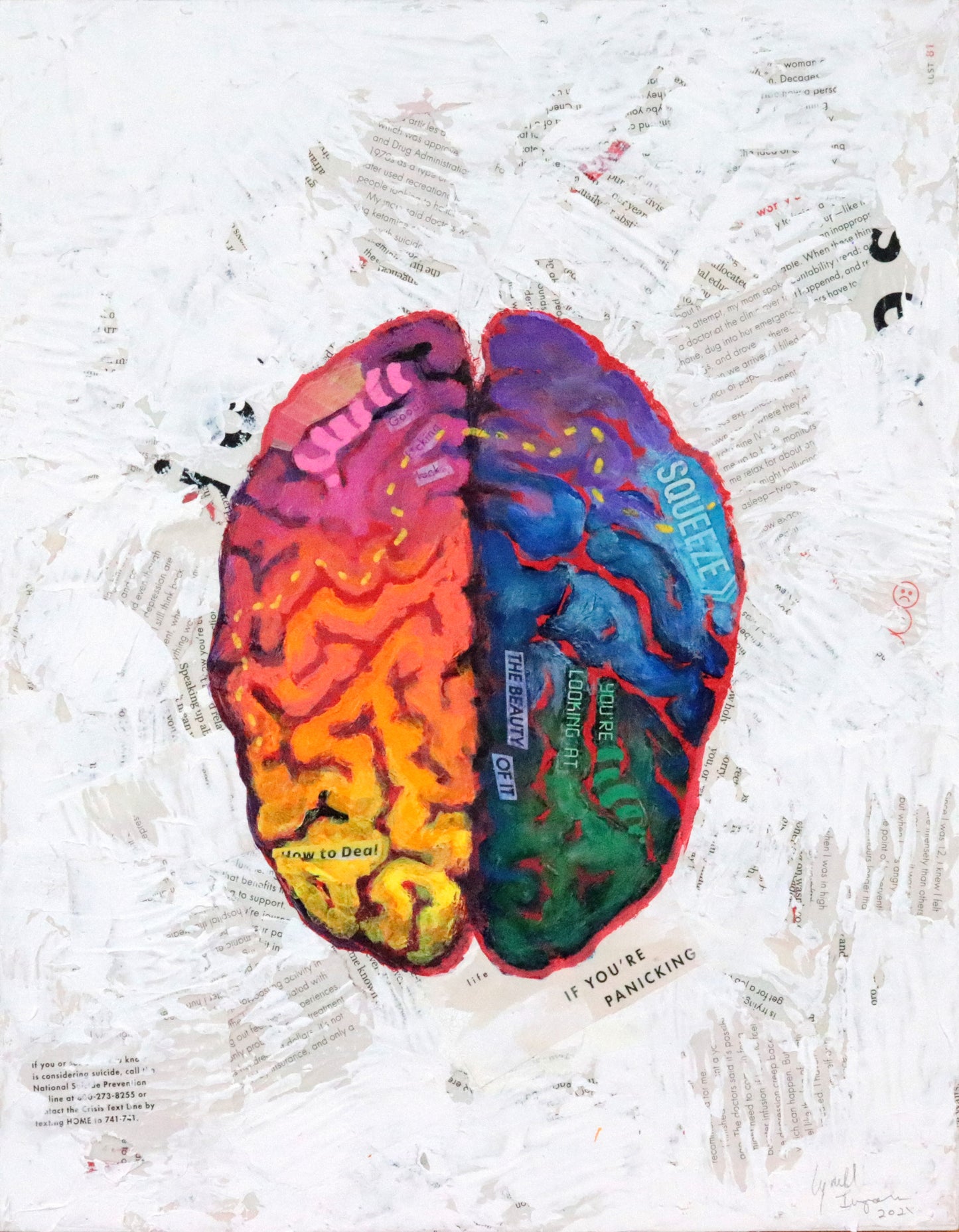 Parts II: Brain - Mixed Media Painting