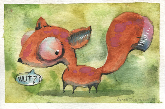 Wut? The Fox - Original Watercolor Painting