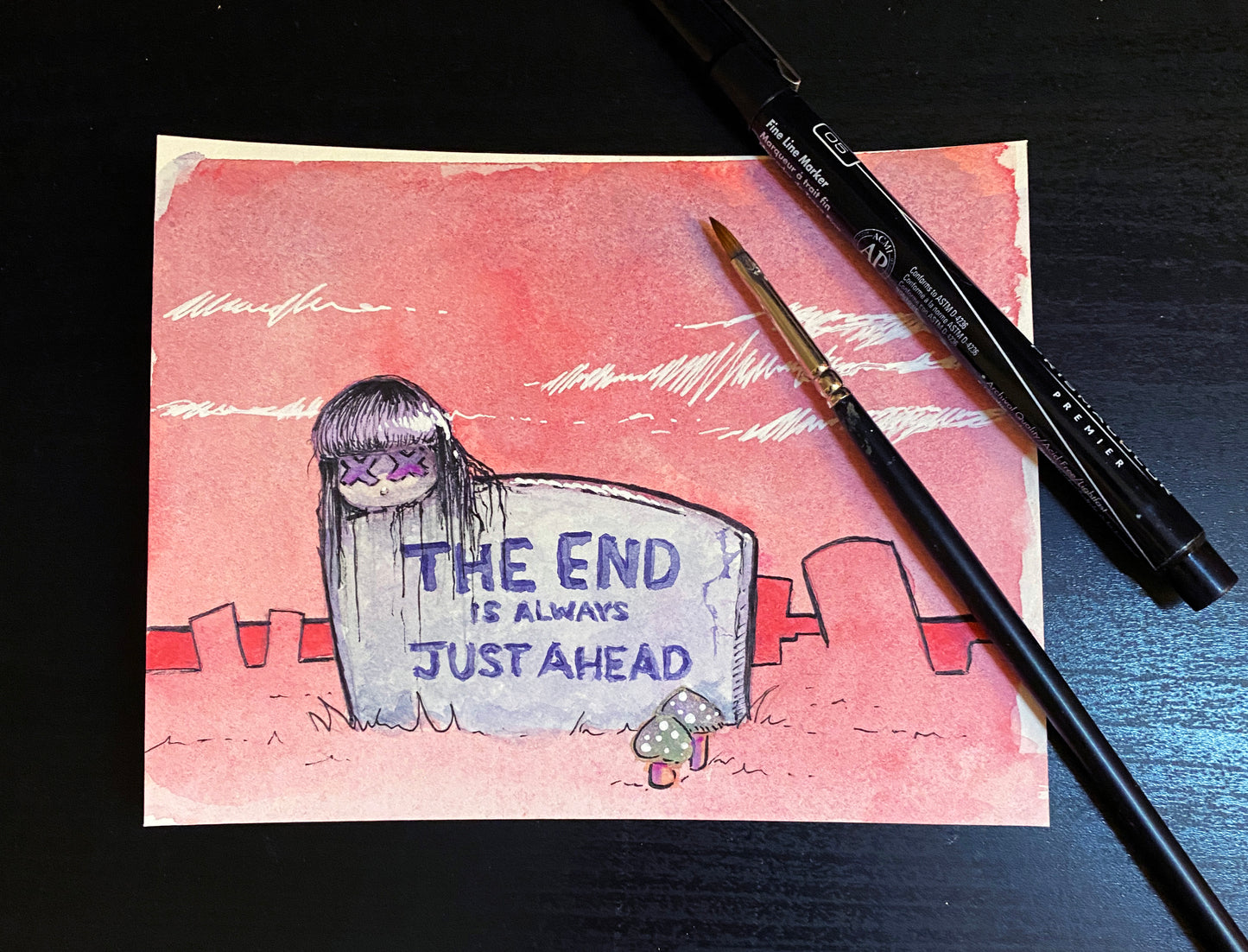 The End is Always Just Ahead - Original Watercolor Painting