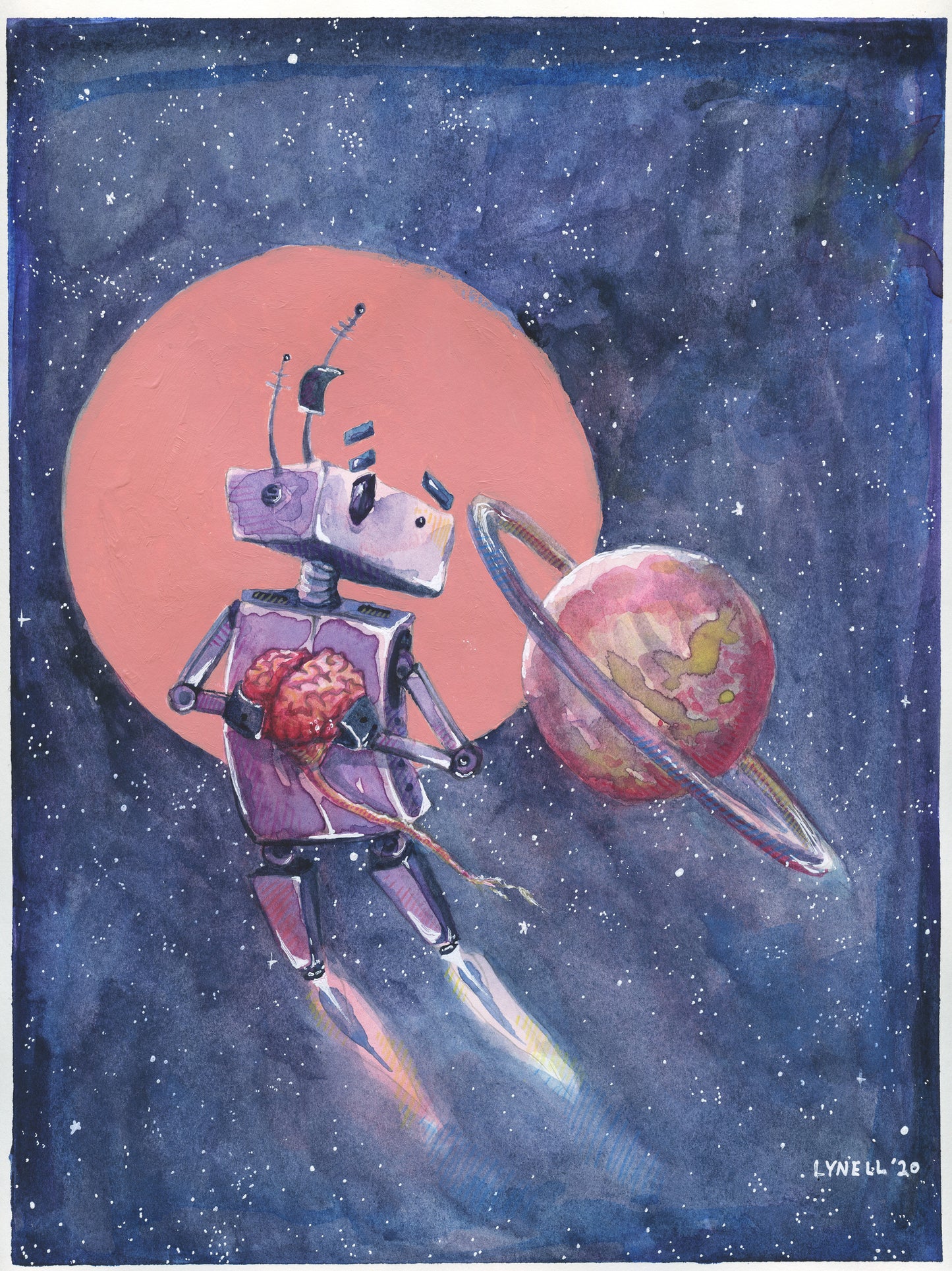 Machine for Brains - Original Mixed Media Painting