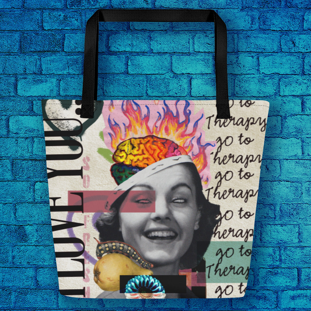 I Love You - Go To Therapy LARGE Tote Bag