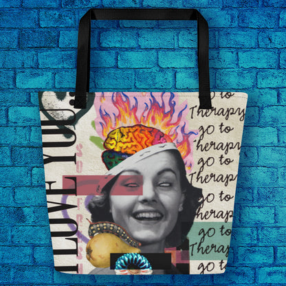 I Love You - Go To Therapy LARGE Tote Bag