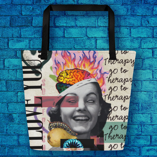 I Love You - Go To Therapy LARGE Tote Bag