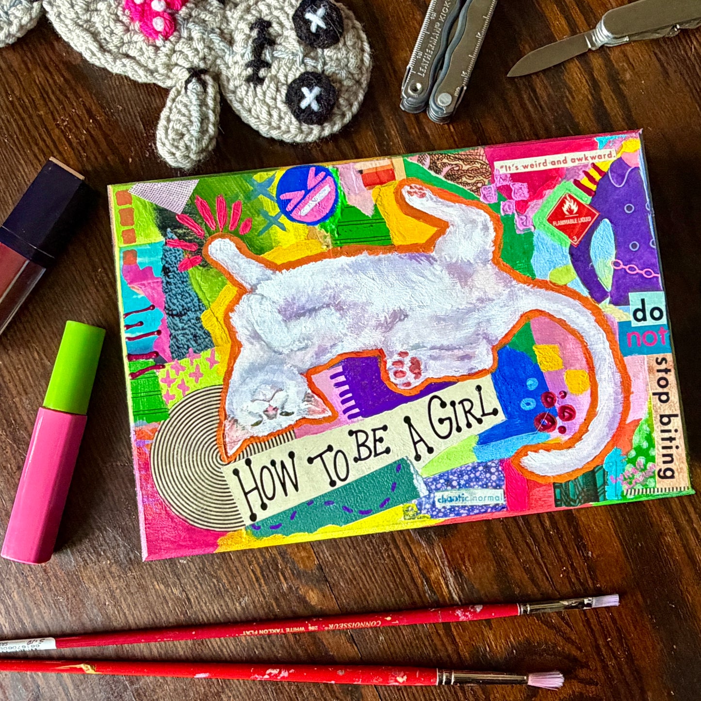 ‘How To Be a Girl?’ Mixed Media Painting - 9x6”