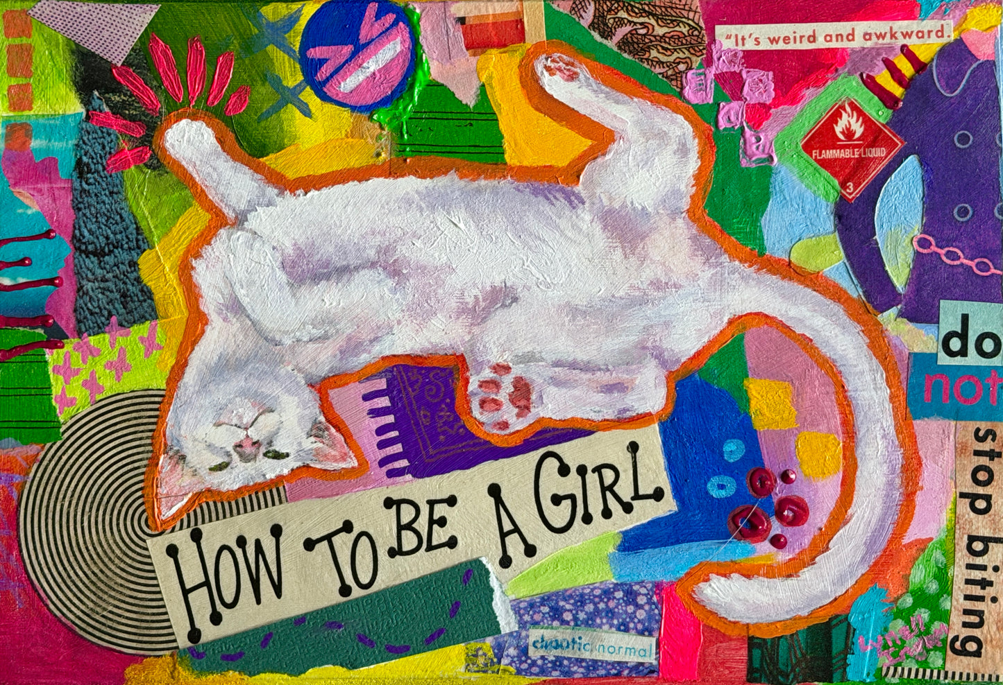 ‘How To Be a Girl?’ Mixed Media Painting - 9x6”