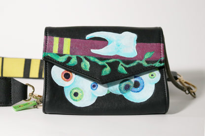 Eyes On You - Hand Painted Up-cycled Purse - One of a Kind