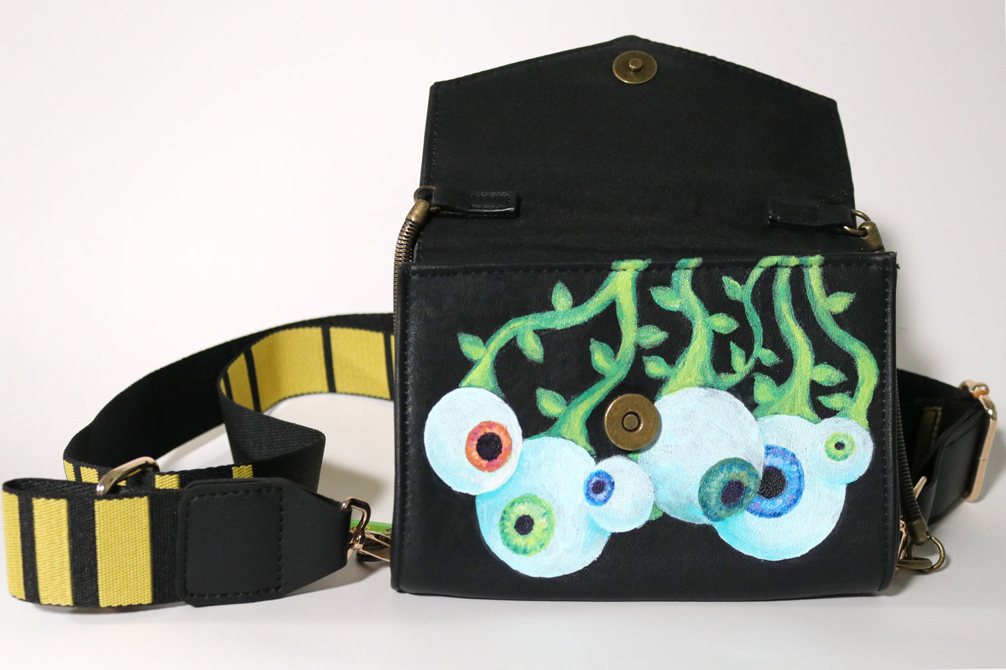 Eyes On You - Hand Painted Up-cycled Purse - One of a Kind