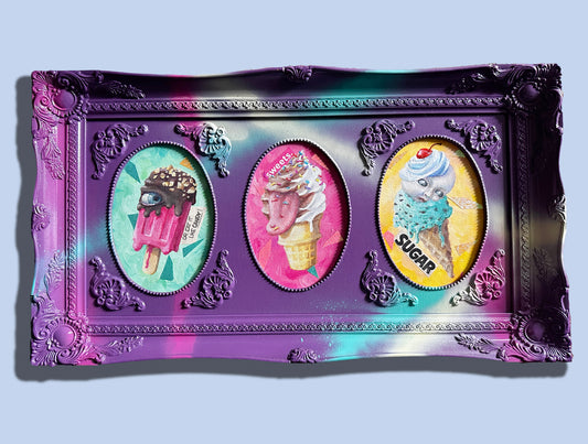 Sweets #1-3 - Original Artwork in Custom Tryptic Frame