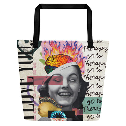 I Love You - Go To Therapy LARGE Tote Bag