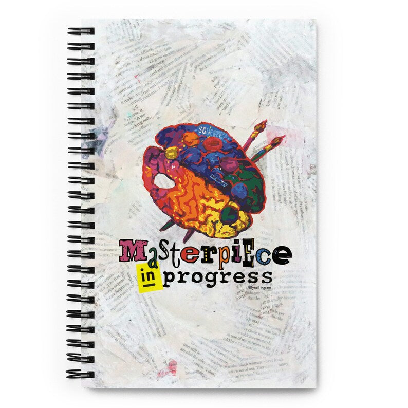 Masterpiece in Progress - Dotted Spiral Notebook / Sketchbook / Journal